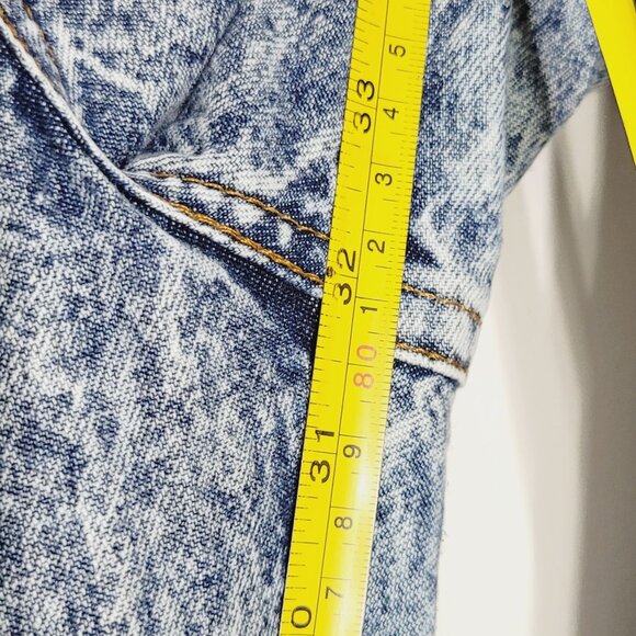 FIORI Blu Vintage Blue Cotton Acid Wash Pockets High Rise Jean Retro Size 34 - Picture 13 of 16